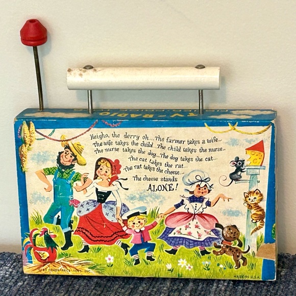 VTG Fisher Price Toy TV Radio - Plays Farmer in the Dell - As Is 60s Vintage - Picture 6 of 15